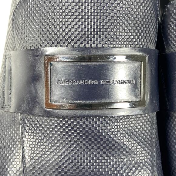 Alessandro dell Acqua Mens Dress Shoes Dark Navy Color Leather  Size 44 1/2 - Picture 8 of 12